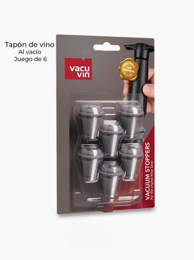 Tapón al vacío para Vino Vacu Vin 6 Piezas / Gris