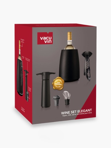 Set de Vino elegante Vacu Vin 5 Piezas / Negro