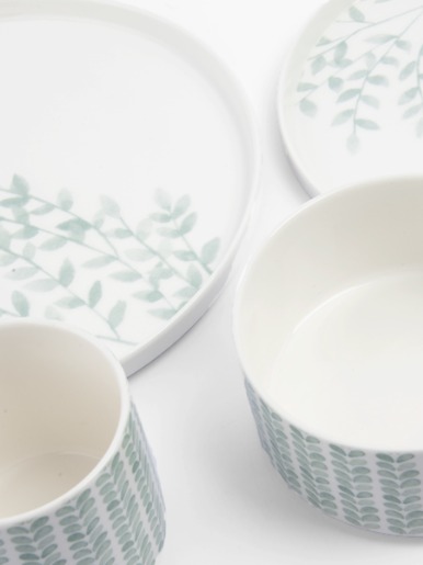 Set de Vajilla de cerámica 16 Pzs | Verde