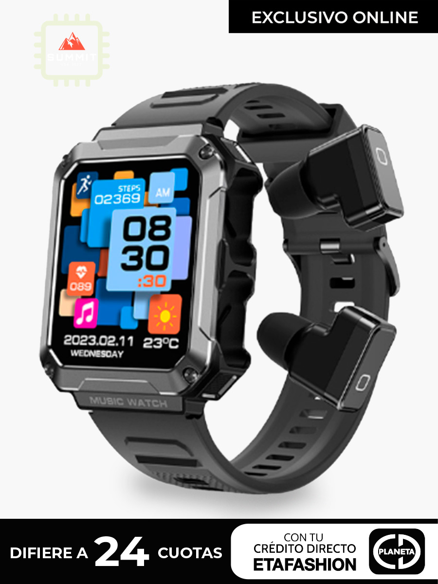 SmartWatch cuadrado con audífonos Summit | 