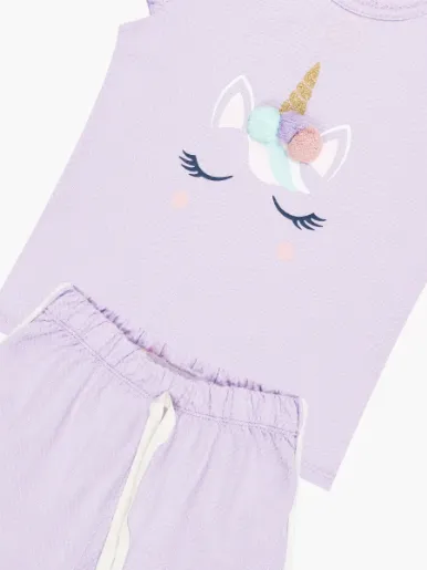 Pijama Unicornio Blusa + Short  - Preescolar