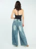 Pantalón Denim Wide Leg con Brillos