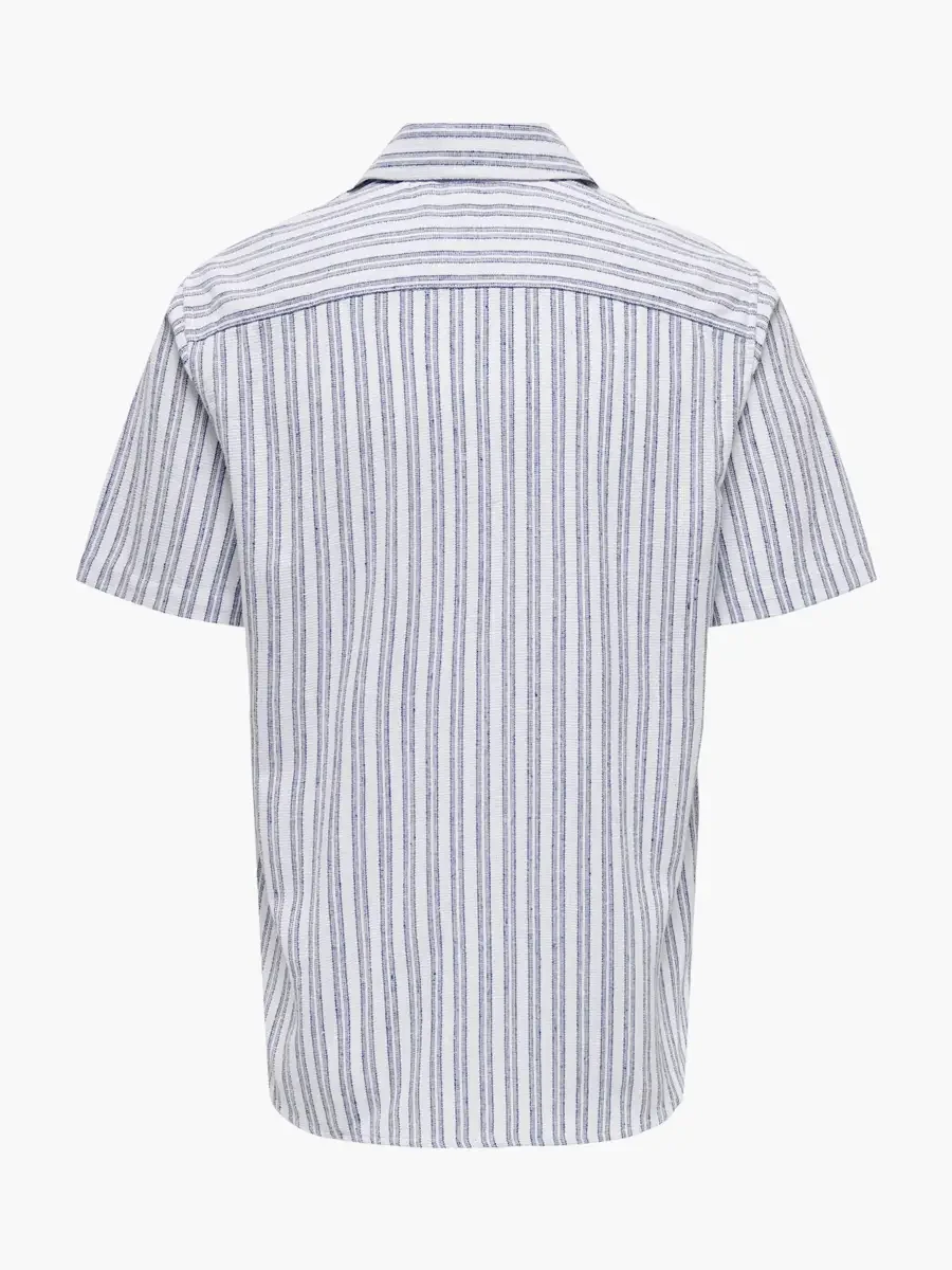 Only & Sons - Camisa de rayas estructurales de manga corta