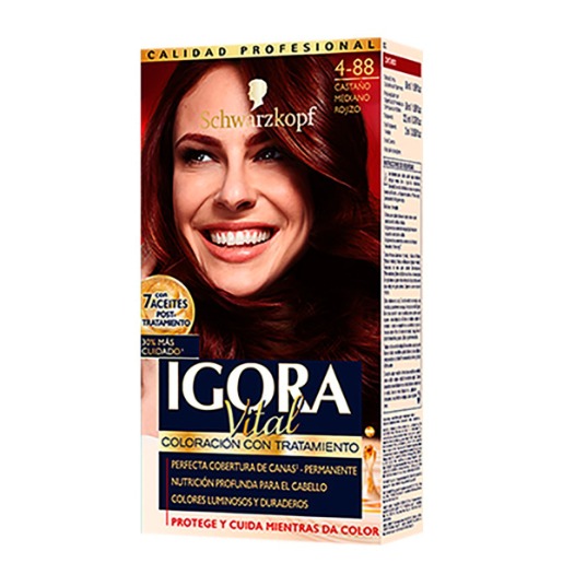 Igora Vital Brillance - Castaño Medio Rojizo 4-88 -