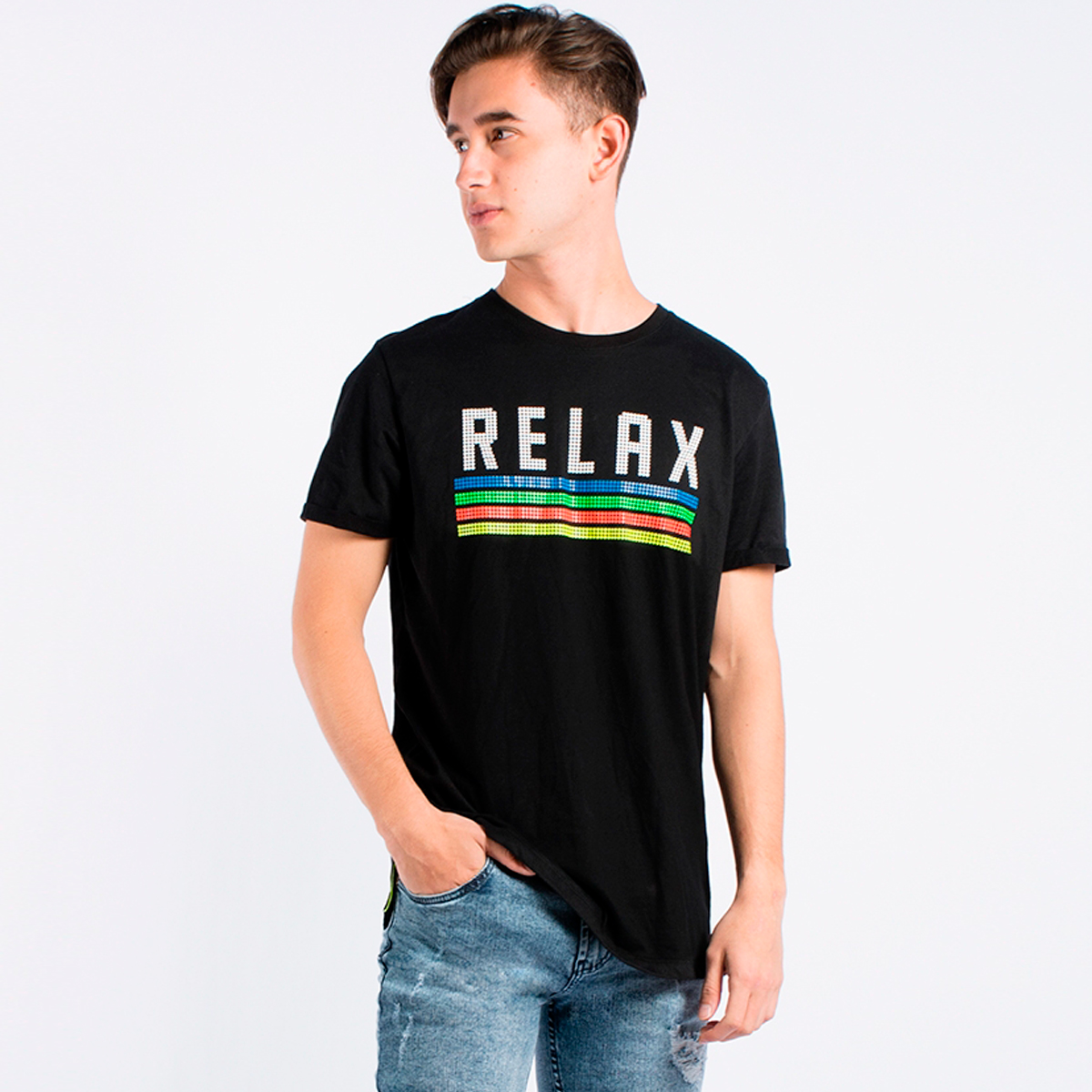 Camiseta estampada para hombre Black Relax