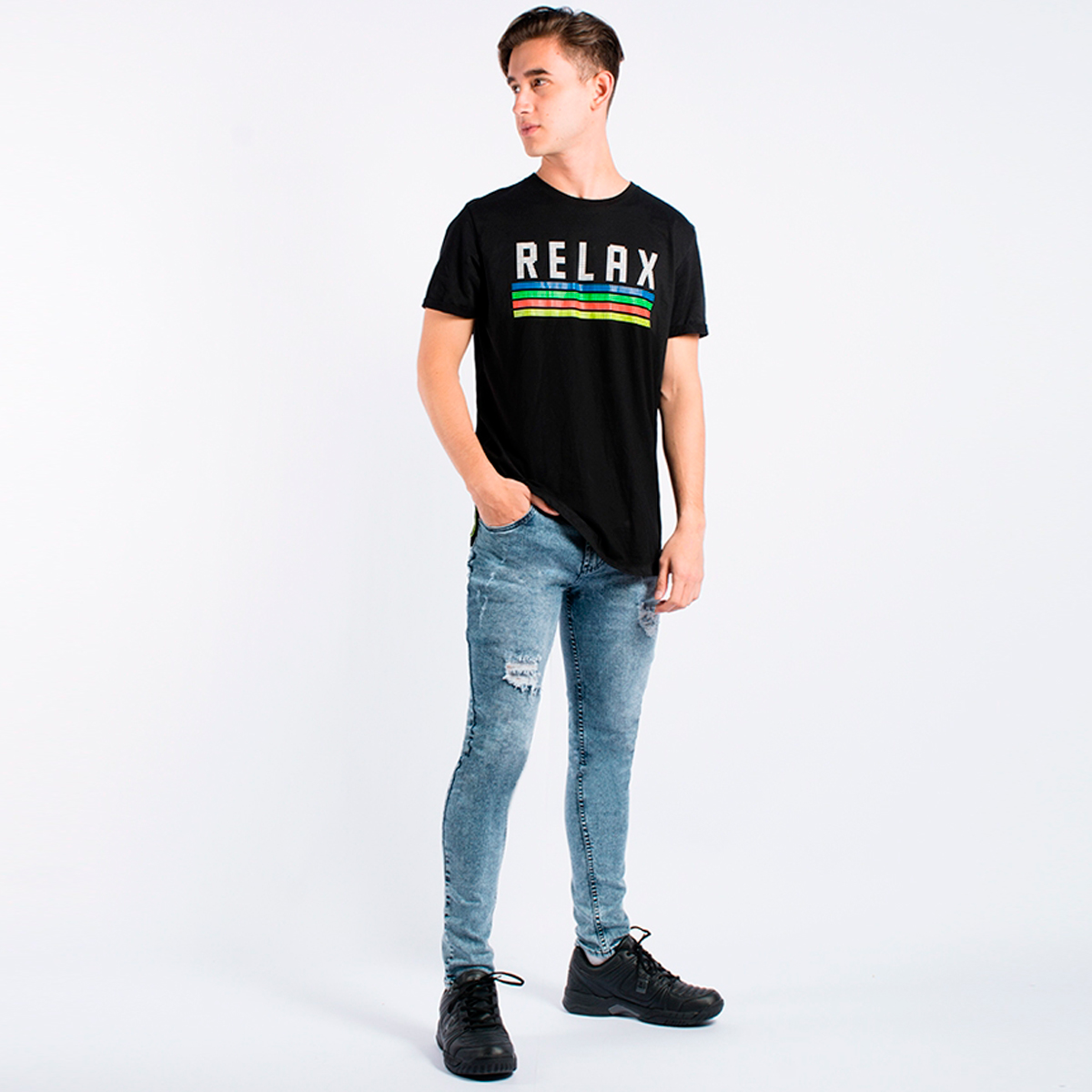 Camiseta estampada para hombre Black Relax