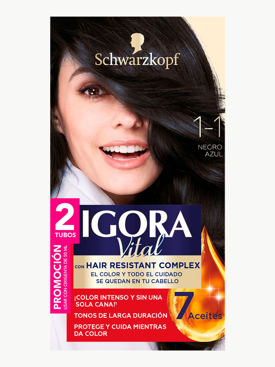 Igora Vital - Tinte Negro Azulado 1.1
