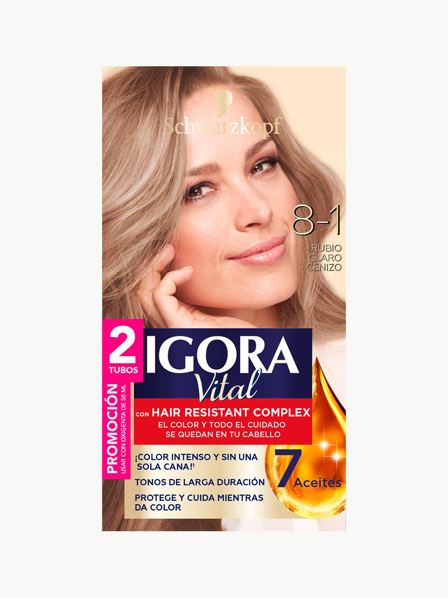 Igora Vital - Tinte Rubio Claro Cenizo 8.1