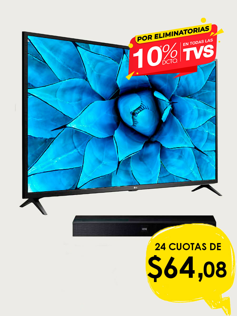LED 4K LG 70" UN7310 + Barra de sonido