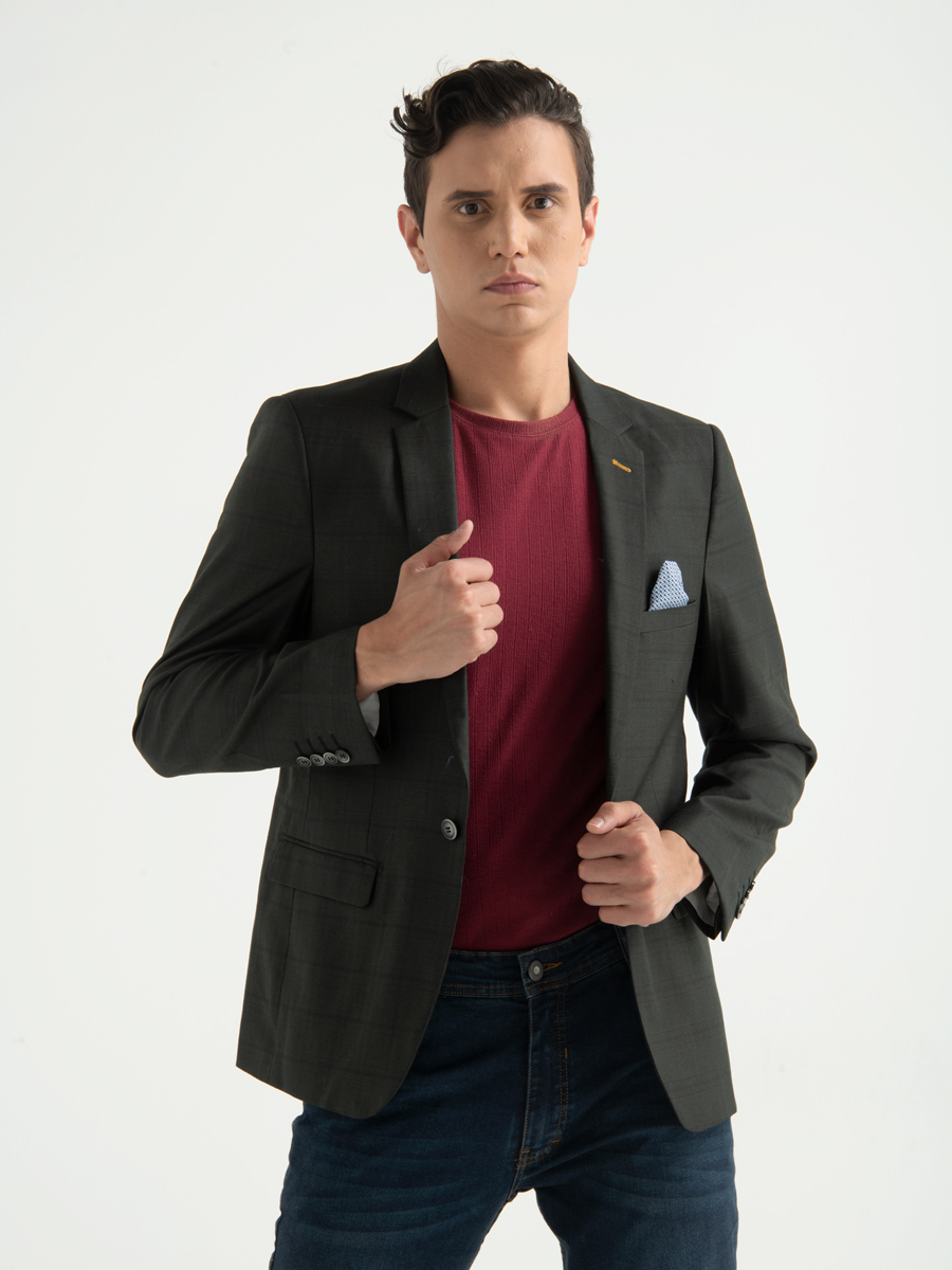 Blazer a Cuadros Negro