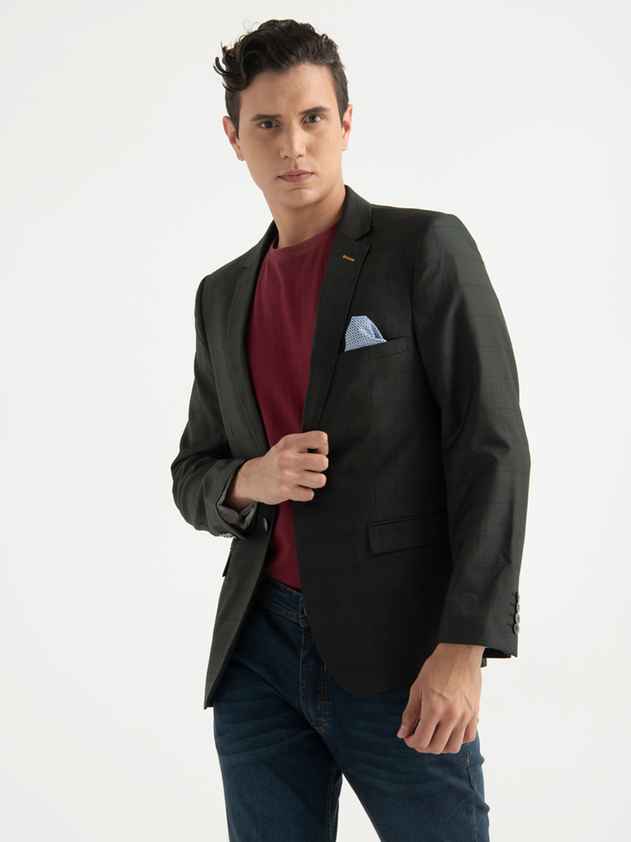 Blazer a Cuadros Negro