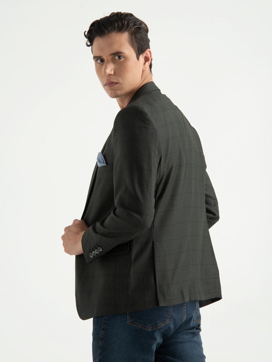 Blazer a Cuadros Negro