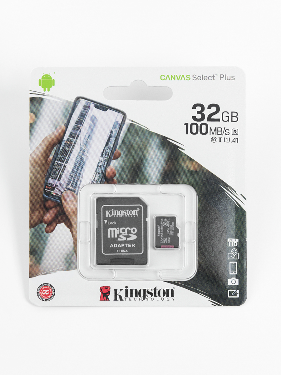 Memoria Micro SD Kingston 32 GB Canvas Plus con adaptador