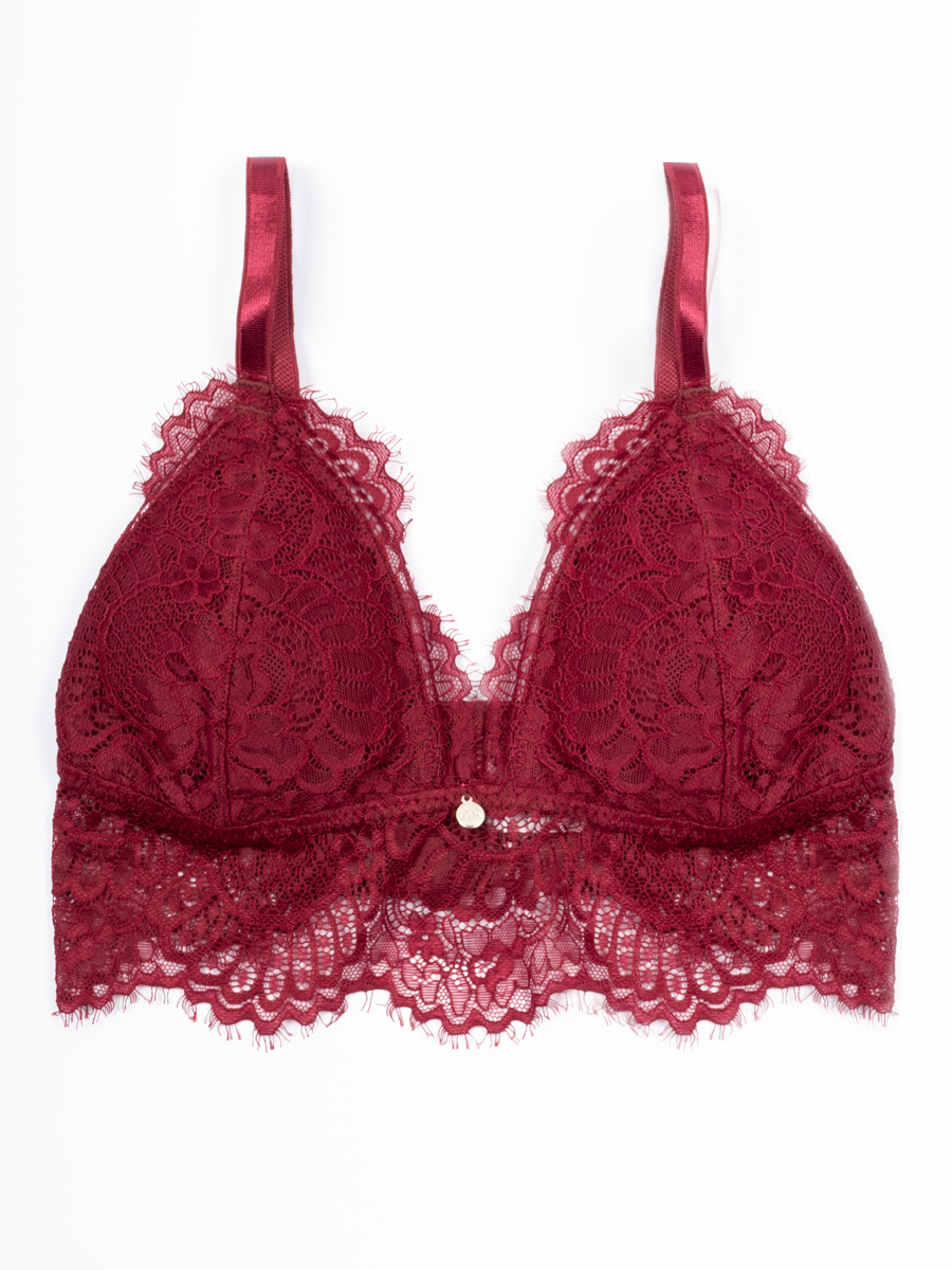 Bralette Encaje Vino