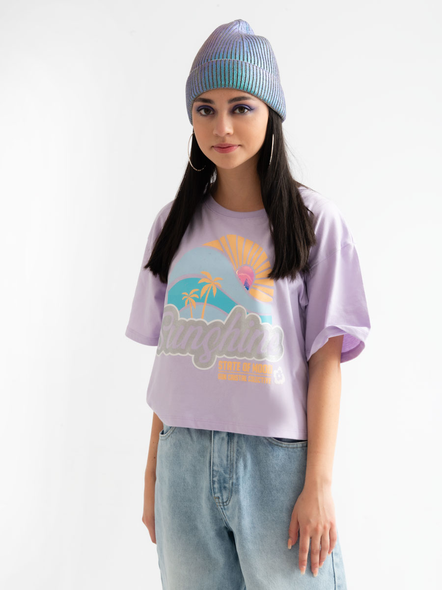Camiseta con Estampado Vintage