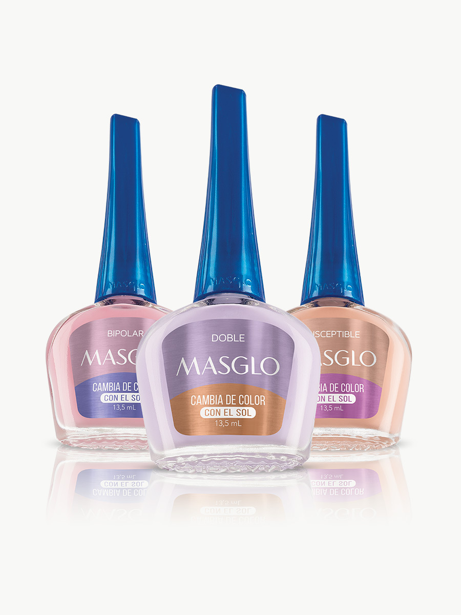 Masglo - Kit Esmaltes Fotocromáticos Gama Rosado