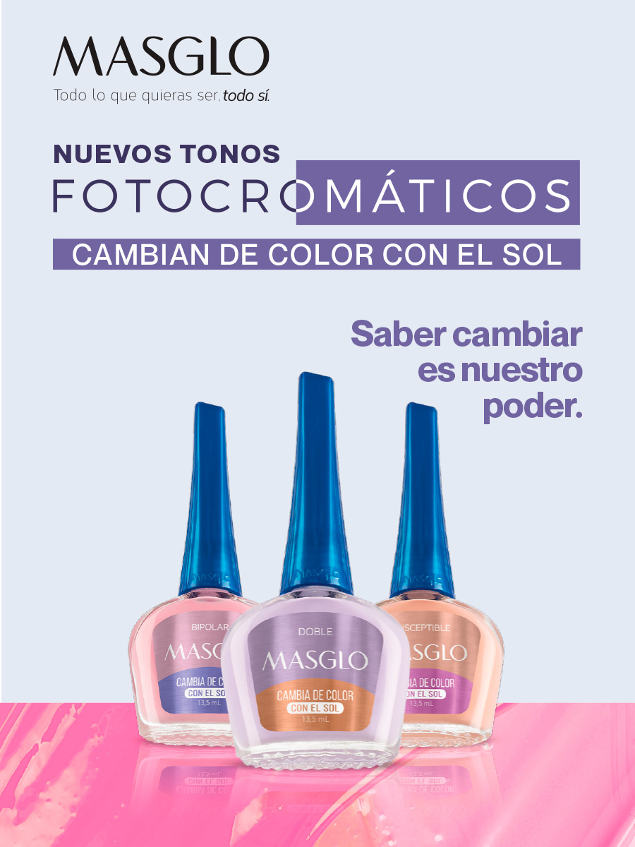 Masglo - Kit Esmaltes Fotocromáticos Gama Rosado