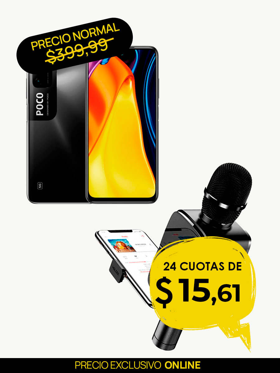 Combo Celular POCO M3 PRO 5G + Micrófono Karaoke