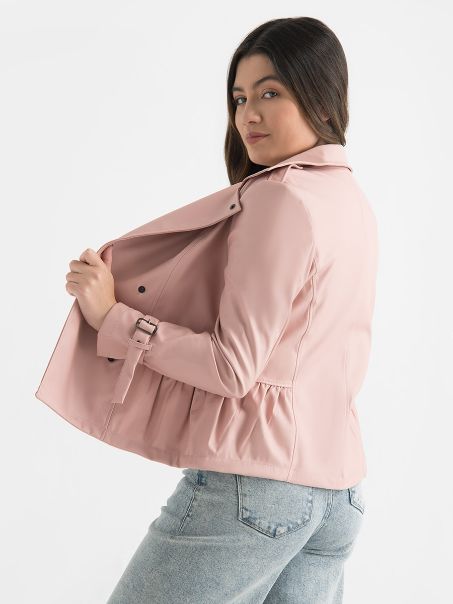 Chaqueta de Cuero Rosa