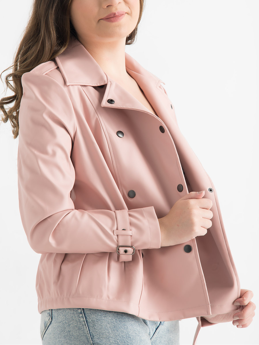 Chaqueta de Cuero Rosa