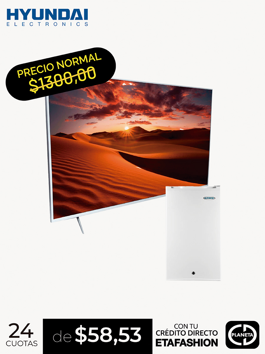 Combo Tv 4K Hyundai 65" + Minibar