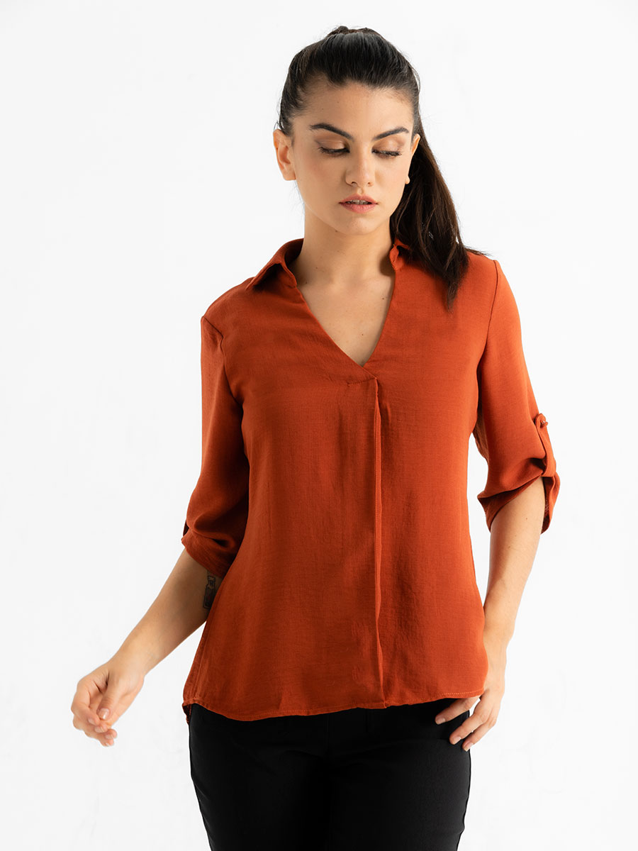Blusa Mangas Recogida