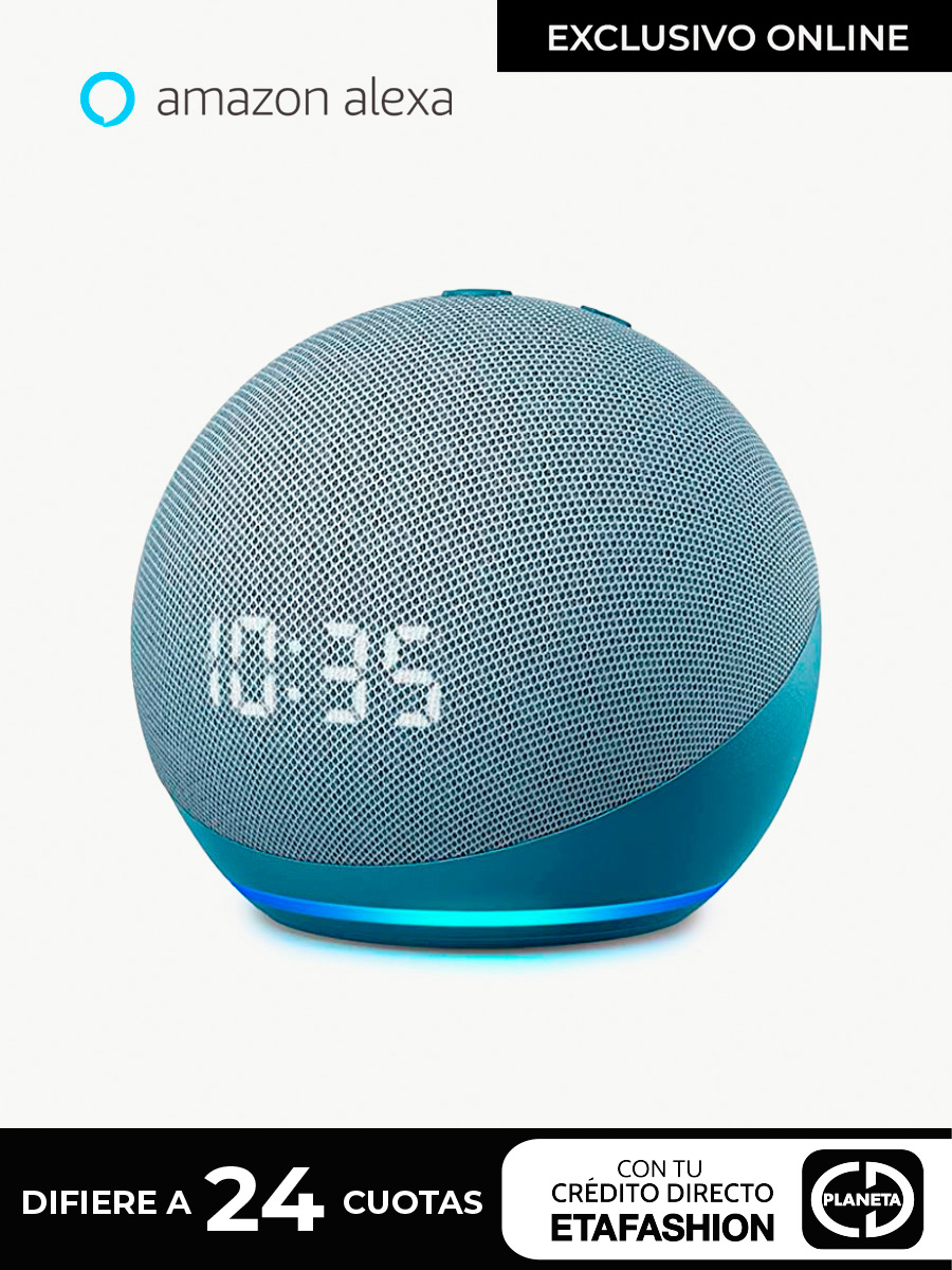 Parlante Echo Dot 4ra. Gen. Inteligente con Clock - <em class="search-results-highlight">Alexa</em> Twilight Blue - Amazon