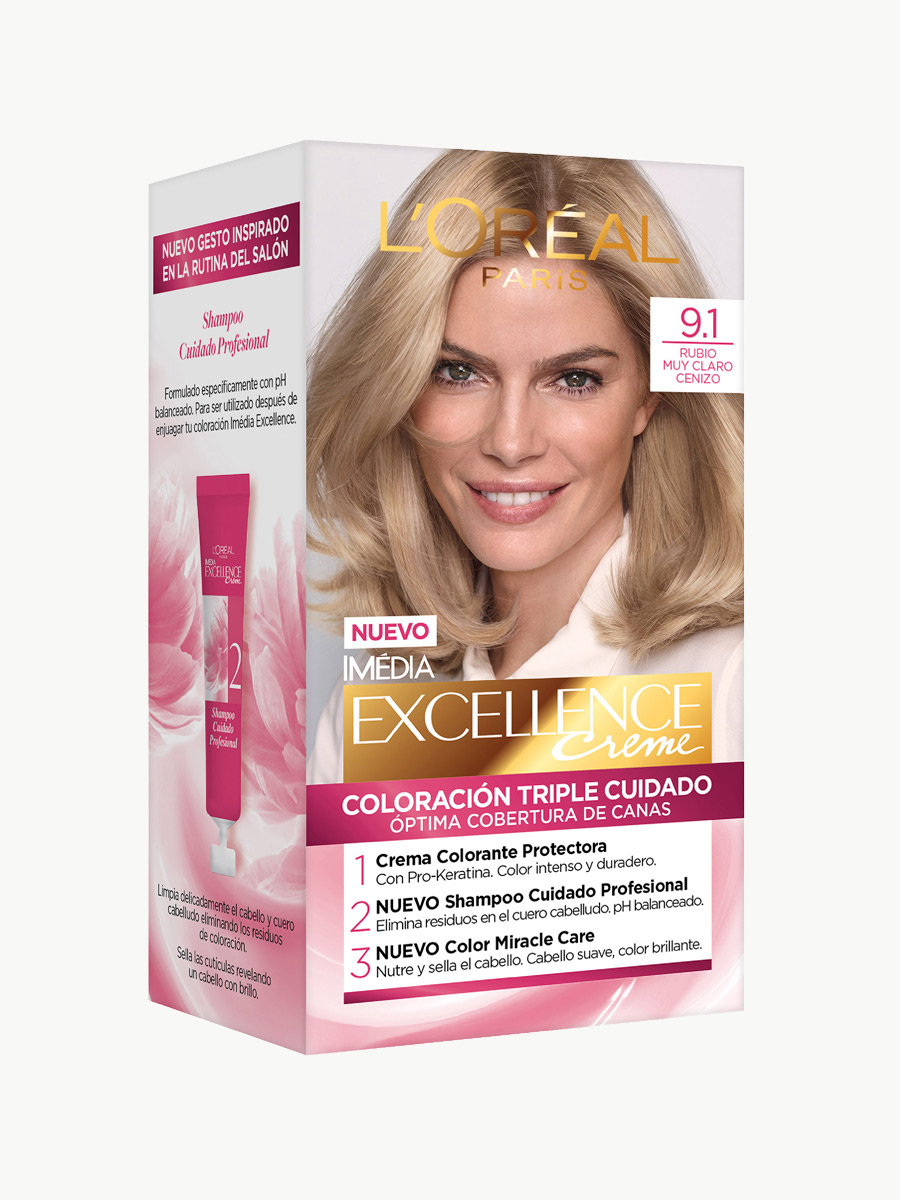 Excellence - Tinte Rubio muy Claro Cenizo 9.1