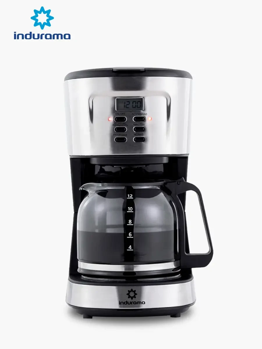 Cafetera Indurama CAF-BCI - 12 Tazas | Metalizado y Negro Mate