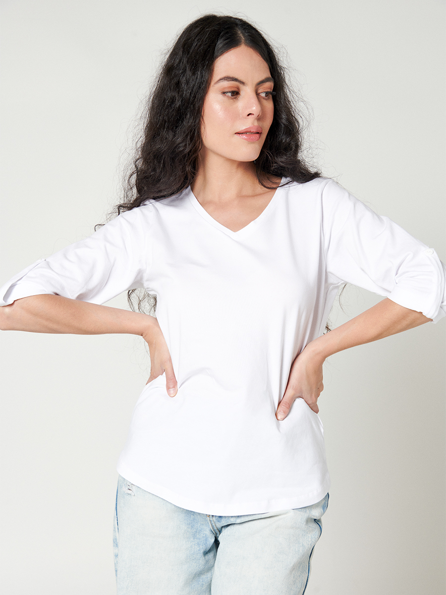 Blusa cuello en V - Etabasic