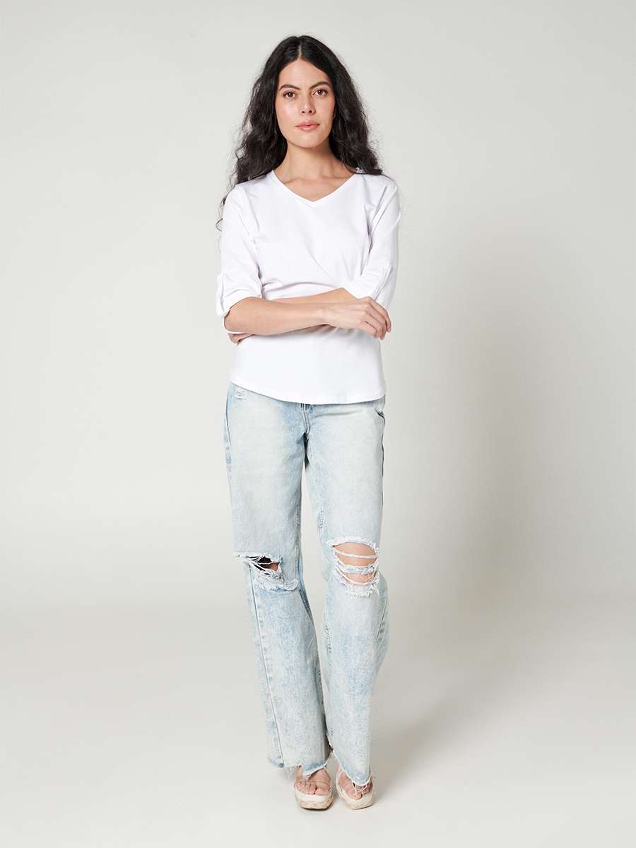 Blusa cuello en V - Etabasic
