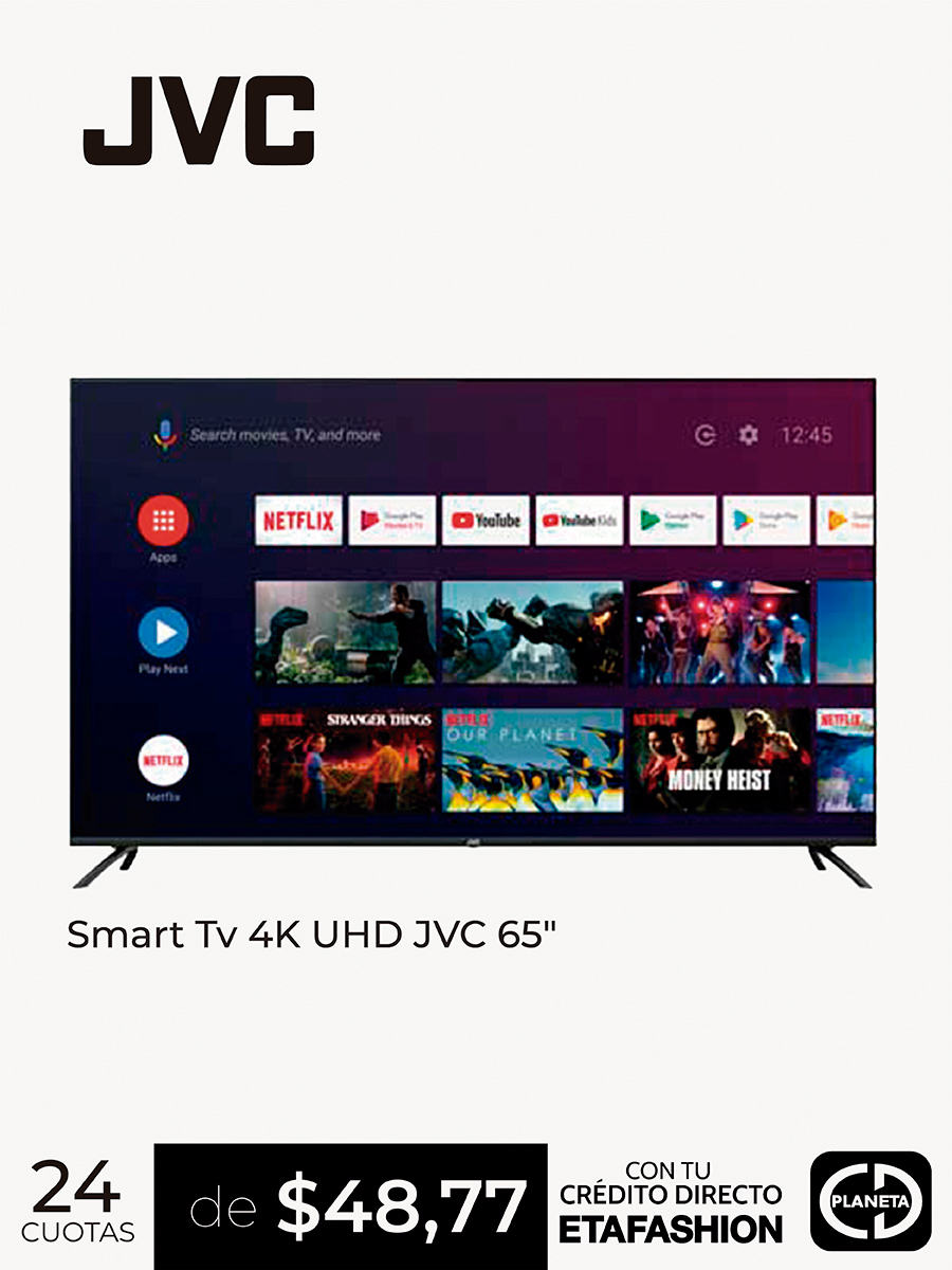 Smart Tv 4K UHD JVC 65" Android 9.0 LT-65KB608