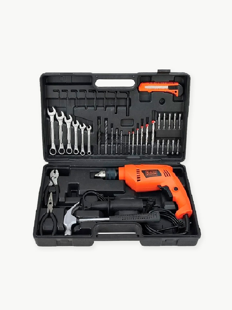 Taladro Percutor Alámbrico 550W + Kit 40 Accesorios BD-HD565K-B3 - Black Decker