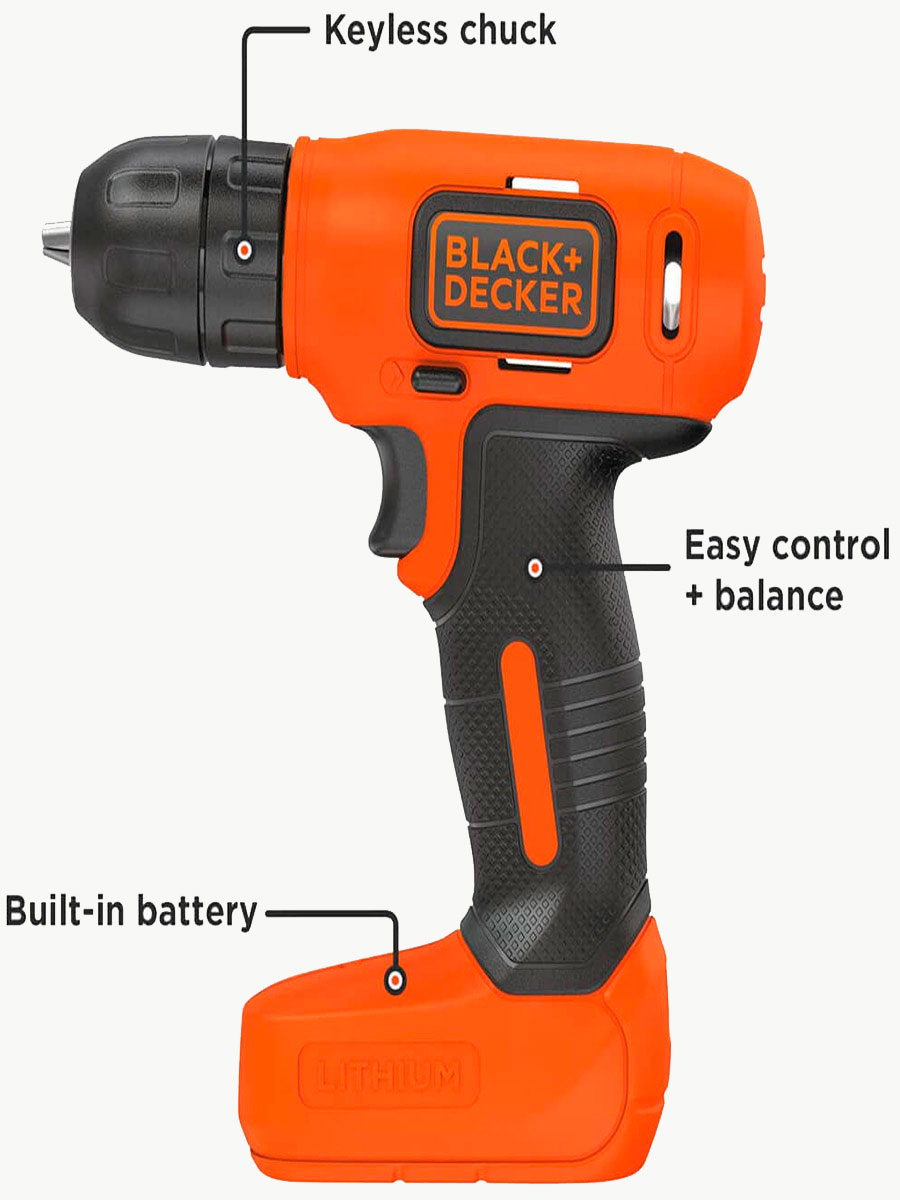 Taladro Atornillador Inalámbrico BD-BDCD8C Tomate - Black Decker