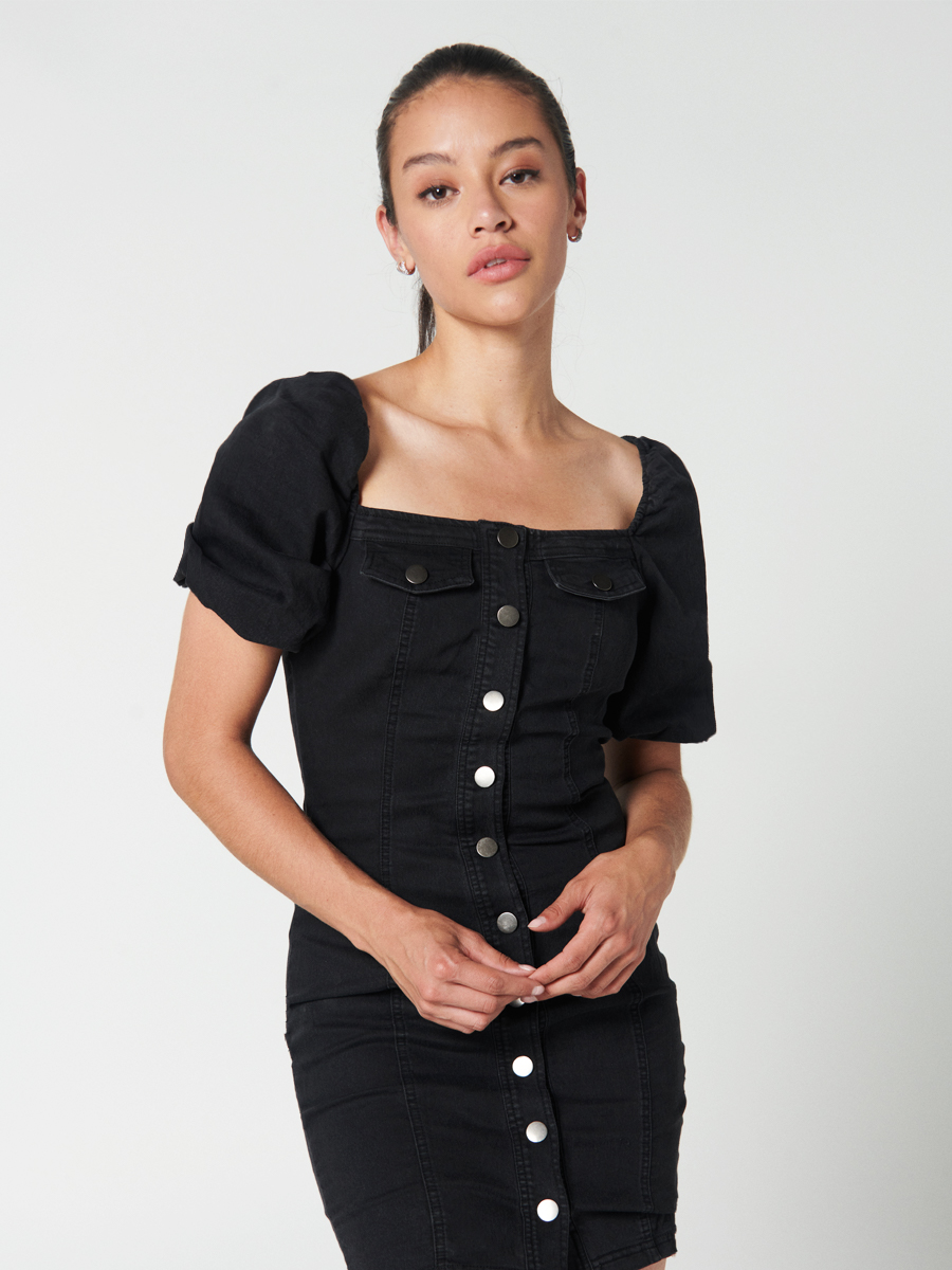 Vestido manga puffy