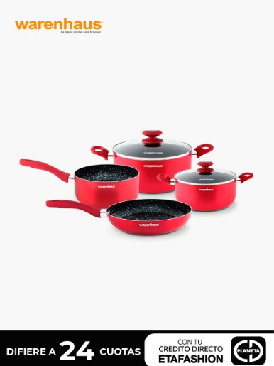 Set de Ollas Satin II 6 Pzs / Rojo - Warenhaus