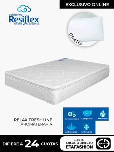 Colchón Resiflex 1 ½ Plazas Relaxfreshline  Aromaterapia One Side