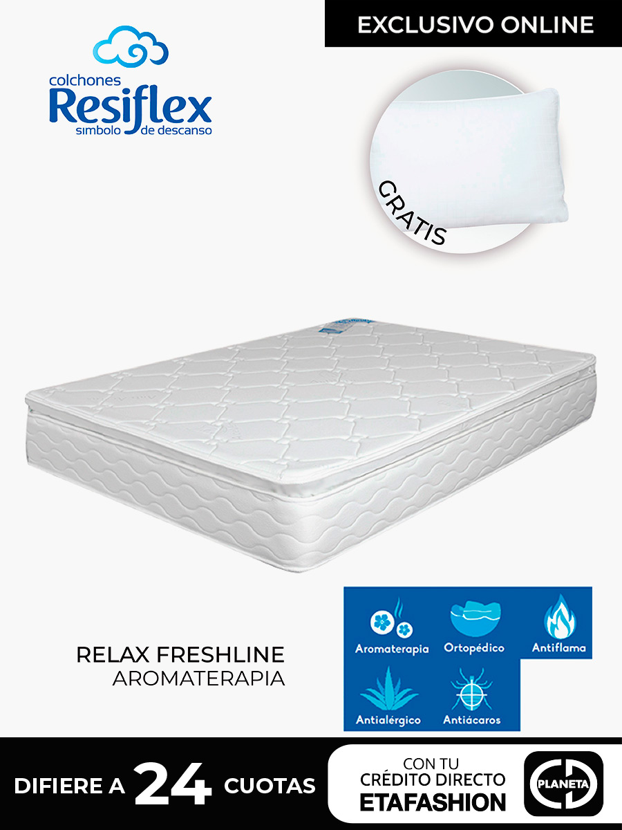 Colchón Resiflex 1 ½ Plazas Relaxfreshline Aromaterapia One Side ...