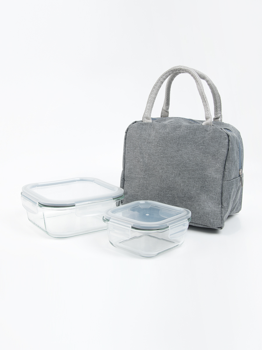 Set Lonchera térmica + 2 Tapers de vidrio