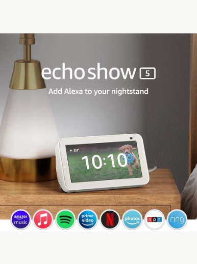 Combo <em class="search-results-highlight">Alexa</em> Pantalla Echo Show 5 Blanco + Cámara - Amazon