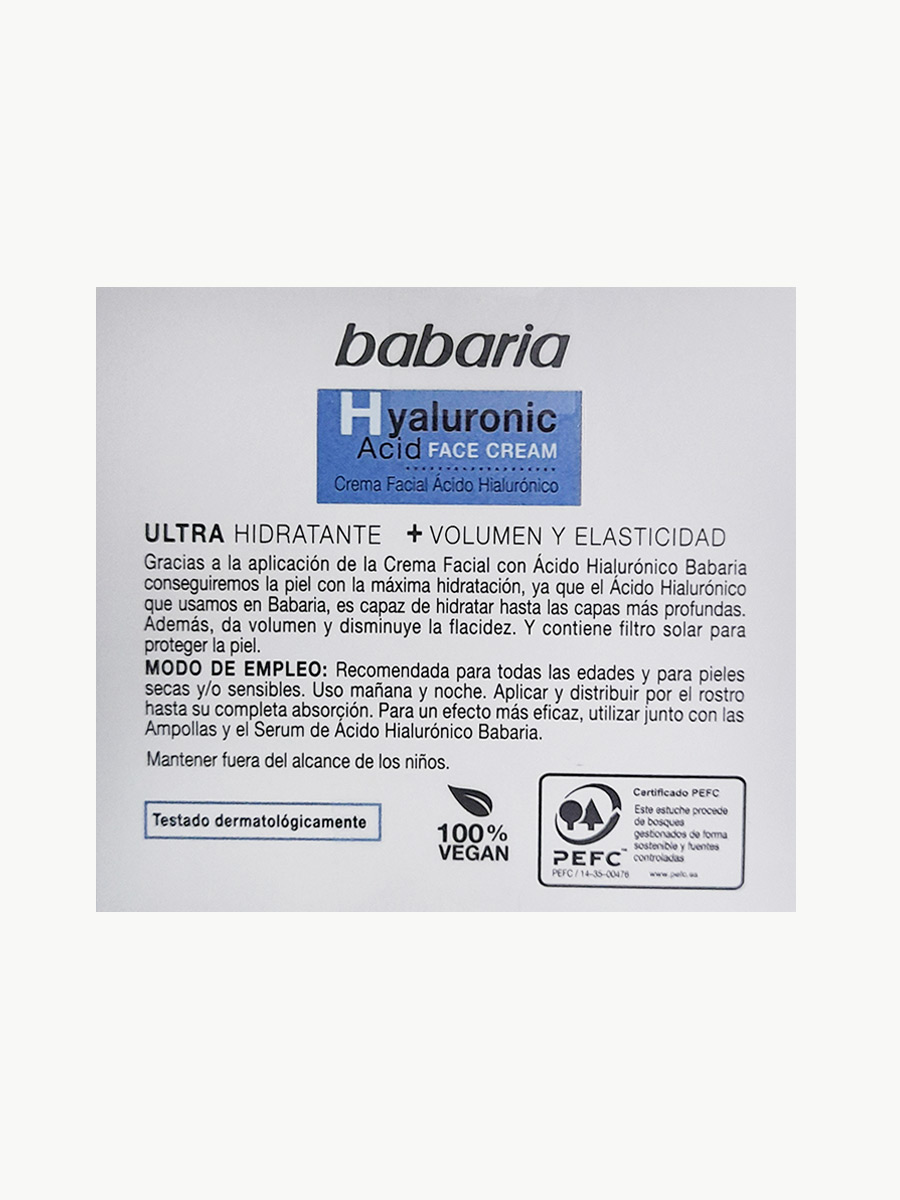 Babaria - Crema Facial Ácido Hialurónico