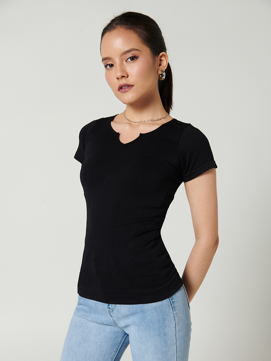 Camiseta cuello redondo en V - Etabasic