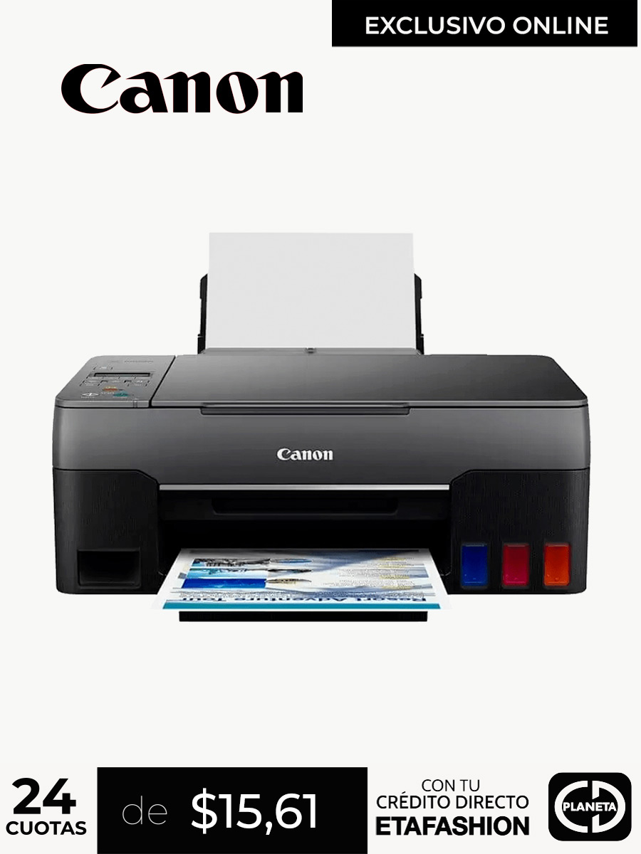 Impresora Canon Multifunción WIFI G3160 Tinta Continua