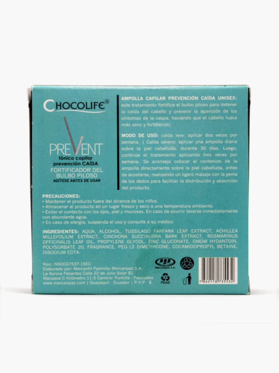 Ampollas Tónico Prevención Caída Profesional X4 - Chocolife