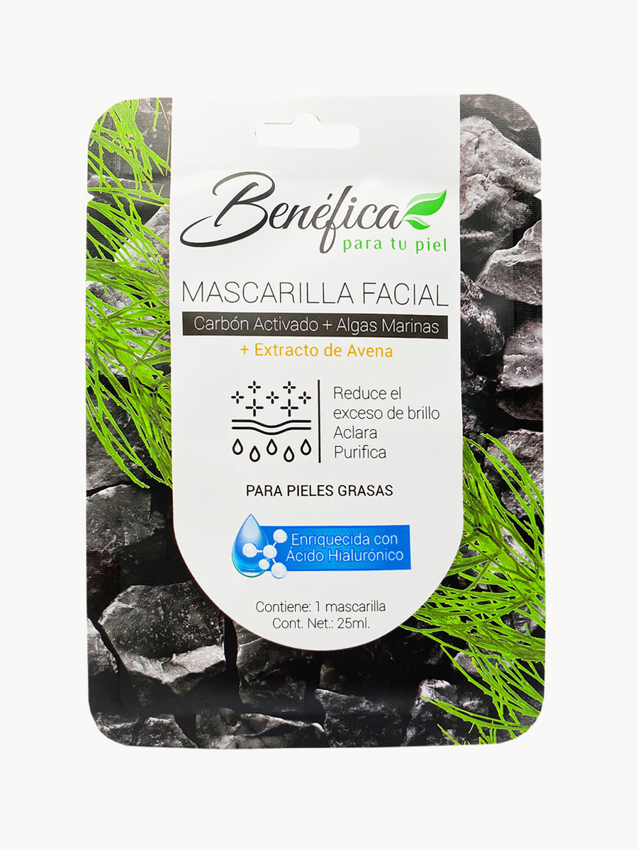 Benéfica - Mascarilla Carbón y Algas Marinas