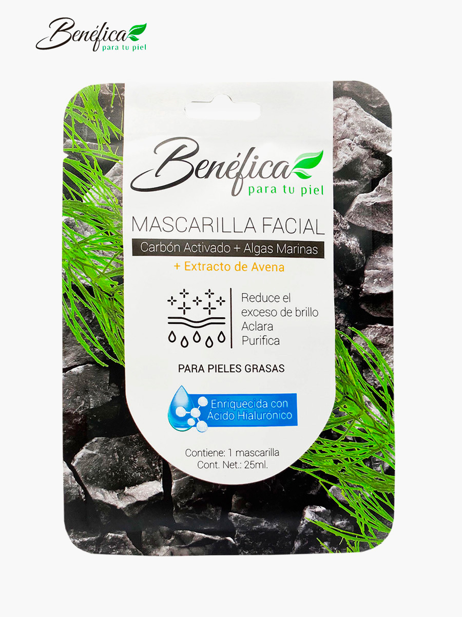 Benéfica - Mascarilla Carbón y Algas Marinas