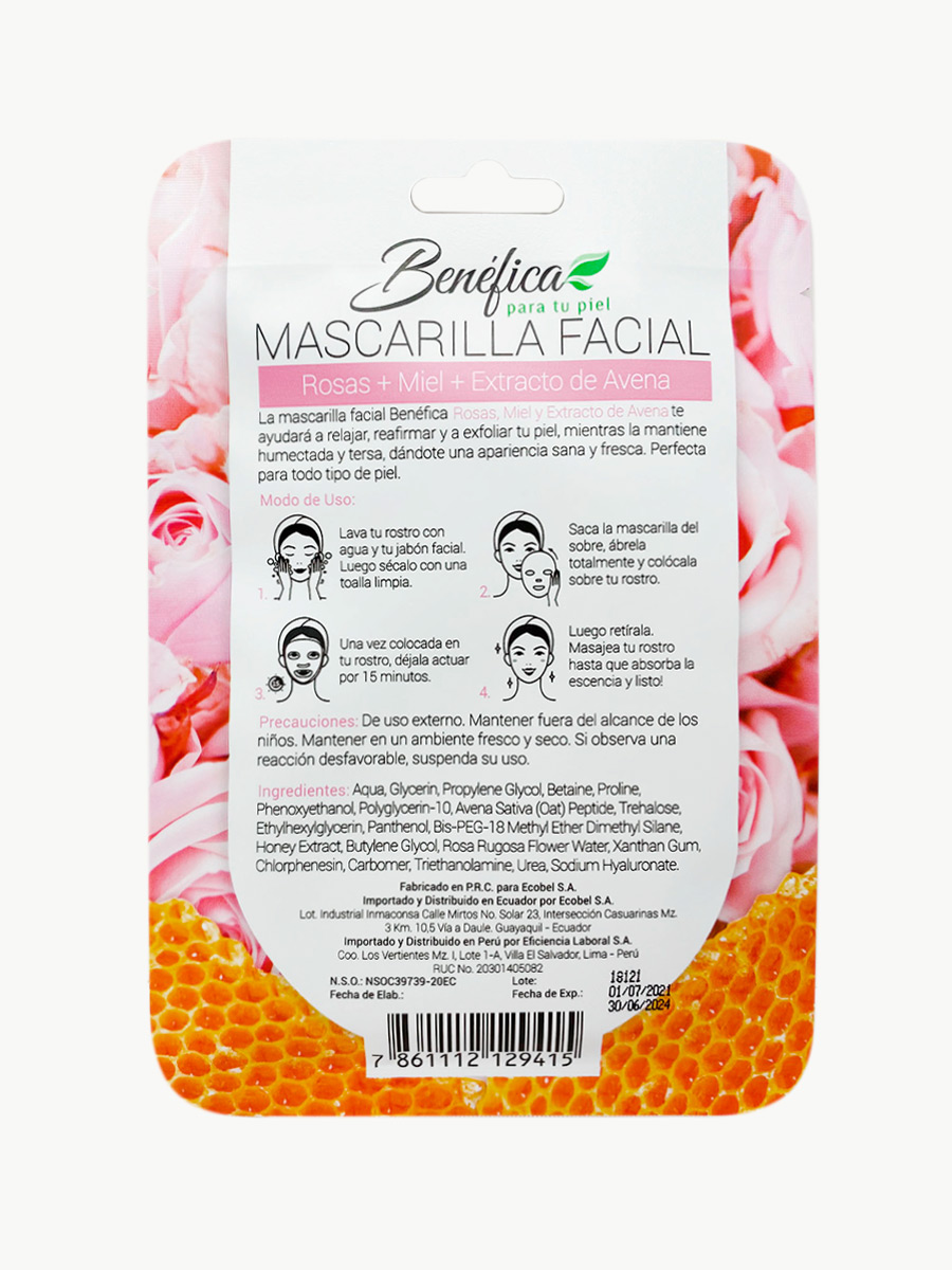 Benéfica - Mascarilla Rosas y Miel
