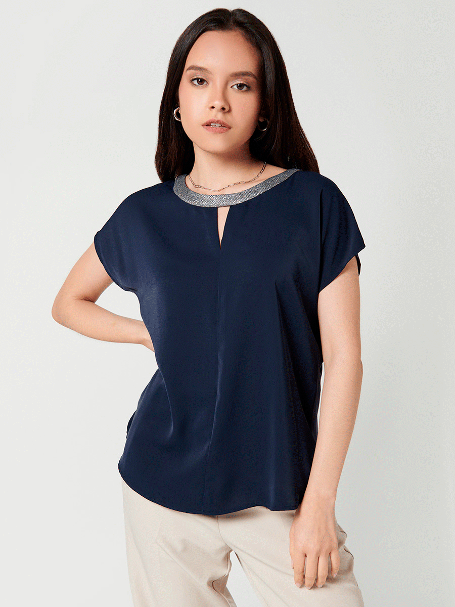 Blusa cuello redondo Lady Eta BLUSAS BLUSAS MODA MUJER MUJERES Sitio Etafashion EC
