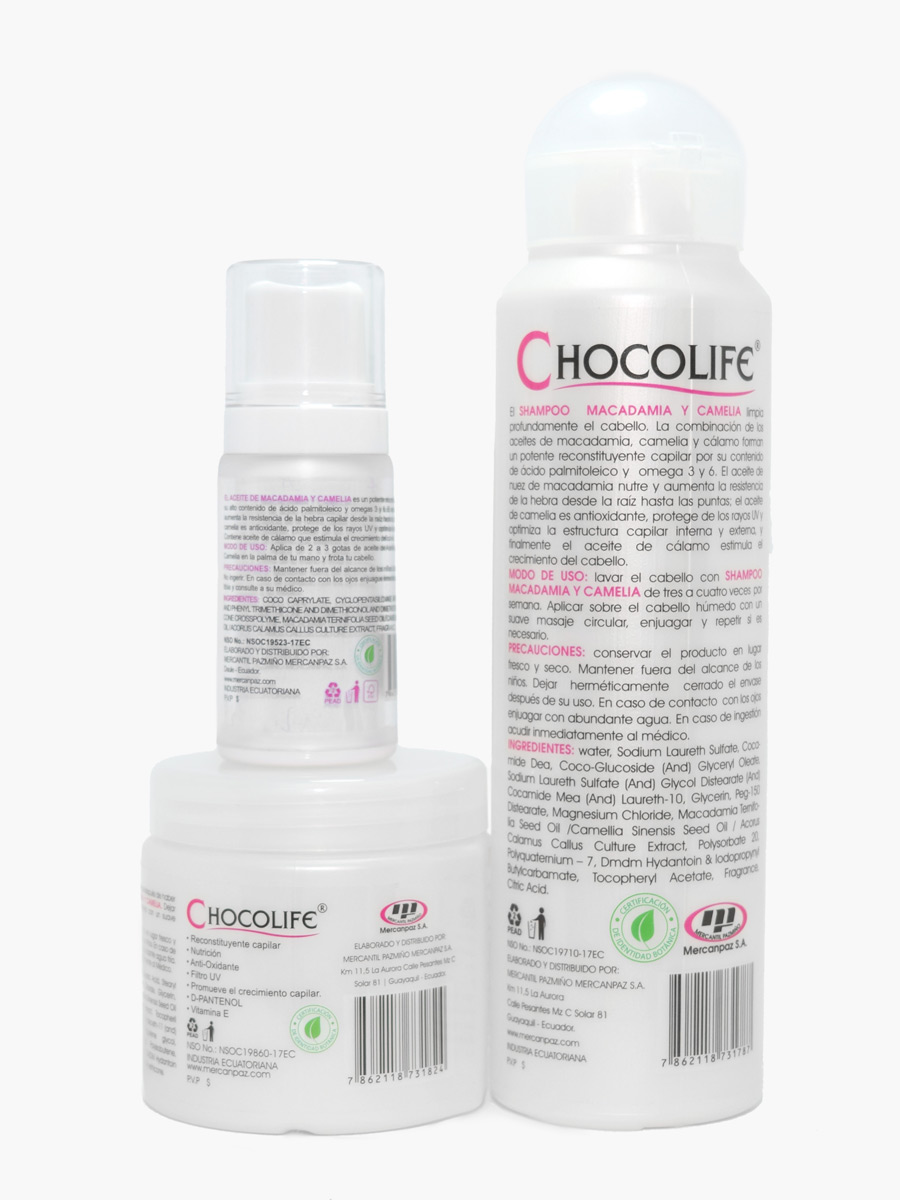 Pack Shampoo + Repolizador + Aceite de Macadamia - Chocolife