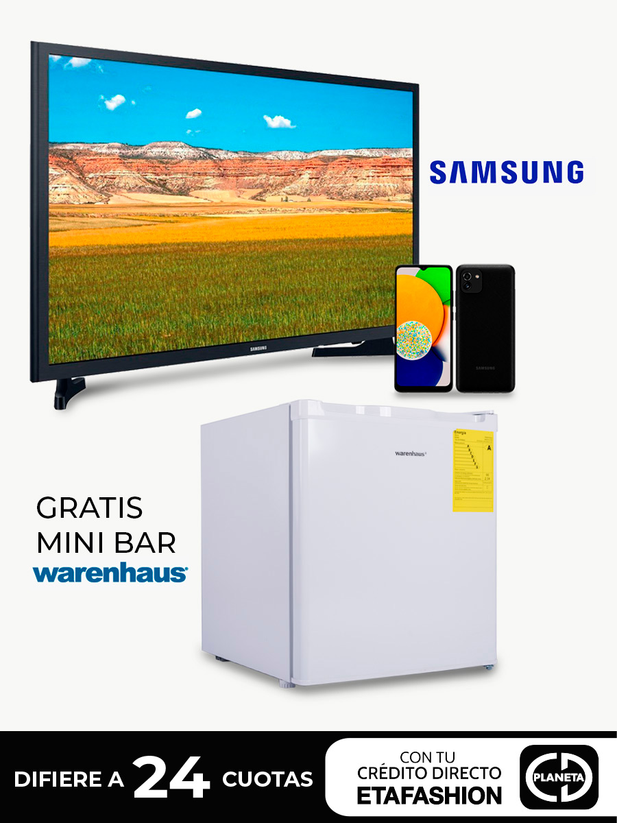 Combo Celular Samsung A03 + Smart Tv 32" + Minibar